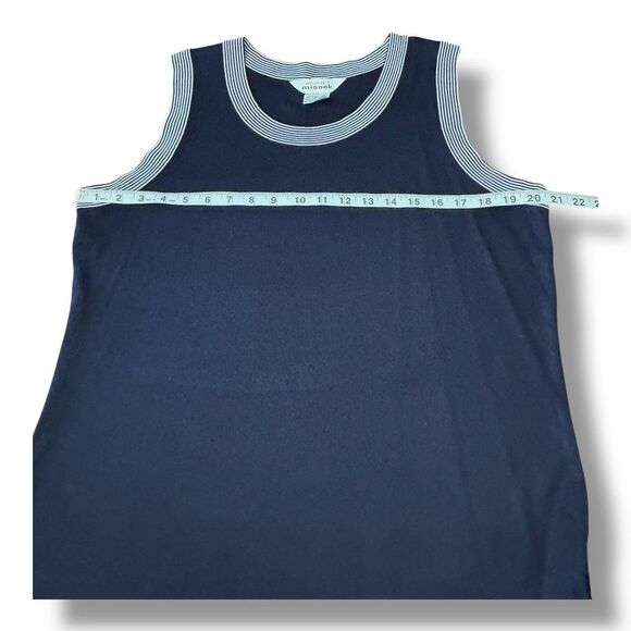 Exclusively Misook Navy Acrylic Striped 2 Pc Skirt Tank Top Office Women’s Sz L - Picture 7 of 16